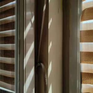 Zebra,Brown,Blinds,.,Pattern,And,Texture.,Window,Frame,,Light